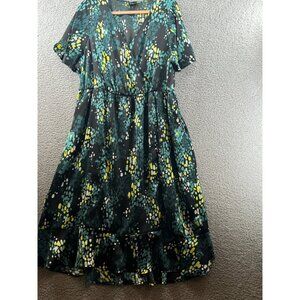 Torrid Womens Abstract Print Short Sleeve Dress Size 2 With Pockets